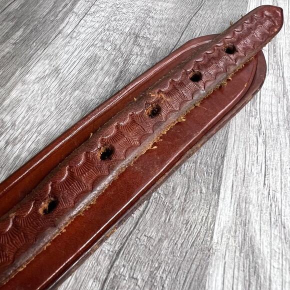 Vintage Leather Brown Embossed Western Cowboy Belt Cabela's Size 40 - Picture 5 of 10